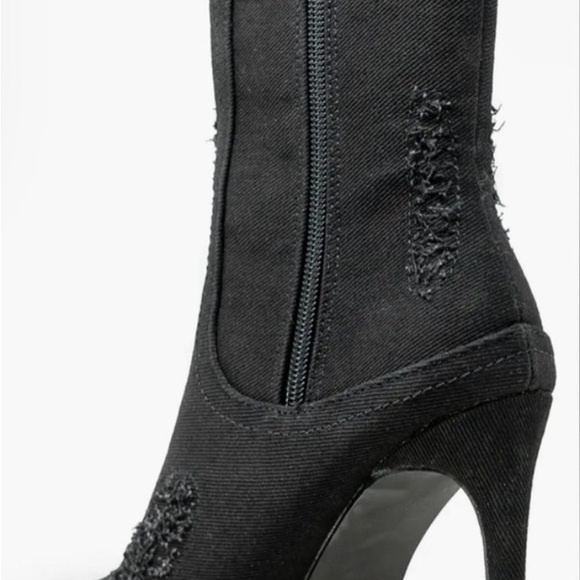 Pandora Ripped Denim Bootie
Black
NWB 
Size 6
4” Heel
6” Heel to Top - Picture 3 of 6